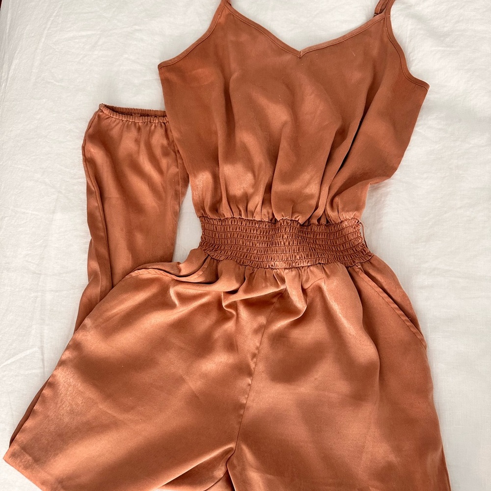 Rust Satin Jumpsuit